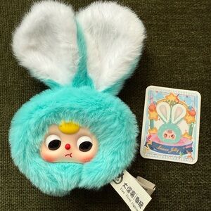 Baby Three Bunny head, hard to find! “Lunar Jelly” New with card, no box.